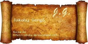 Jakoby Gergő névjegykártya