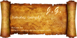Jakoby Gergő névjegykártya