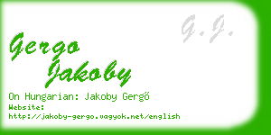 gergo jakoby business card